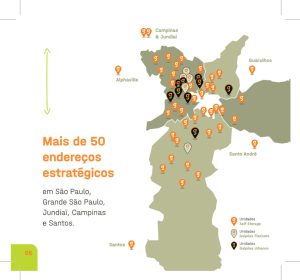 Mapa com mais de 50 endereços estratégicos da GoodStorage em São Paulo, Grande São Paulo, Jundiaí, Campinas e Santos.